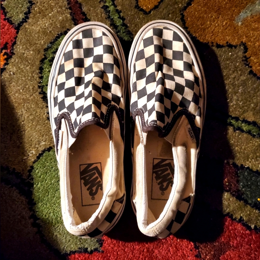 VANS Slip-on - Black/White Checkered. Women's sz. 6.5